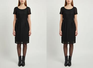 czarna sukienka z dekoltem karo: Gatta, Sukienka damska, rozmiar S — 1