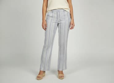 krótkie spodenki w paski: Spodnie materiałowe damskie, rozmiar S — 5