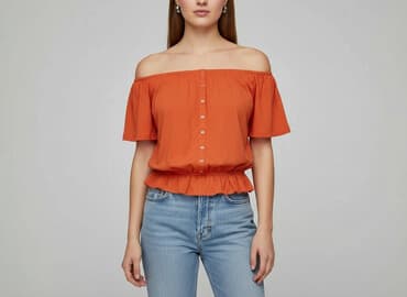bluzki damskie pomarańczowa: Bluzka damska, rozmiar S — 5