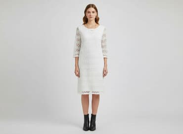 sukienka koronkowa biała boho: CAMAIEU, Sukienka damska, rozmiar L — 8