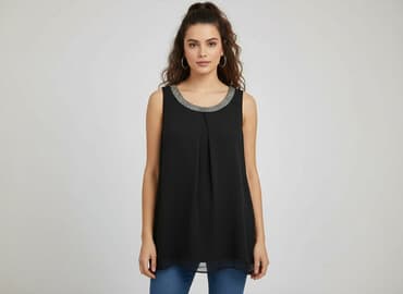 bluzka z dlugim rekawem czarna: Lc Waikiki, Tunika damska, rozmiar M — 6