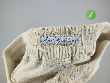 Women: Red button, Material trousers for women, size XS — 4