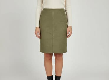 zamszowa spódnice camel: Spódnica damska, rozmiar S — 5