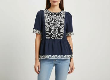 granatowe bluzki: Bluzka damska, rozmiar S — 5