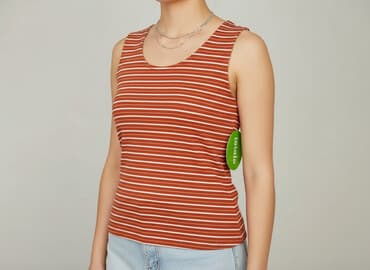 koszulka z długim rękawem w paski: Top damski, rozmiar M — 5