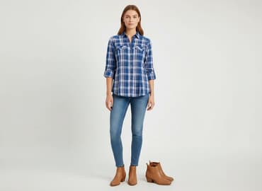 koszula flanelowa jula: Denim Co, Koszula damska, rozmiar L — 1