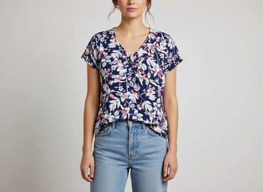 granatowe bluzki: Bluzka damska, rozmiar M — 6