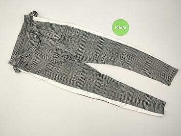 dresy w kratke: Damskie spodnie w kratę z lampasami - Fason: zwężane nogawki, średni — 2