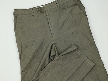Męskie spodnie materiałowe w kolorze oliwkowym/khaki. - Krój