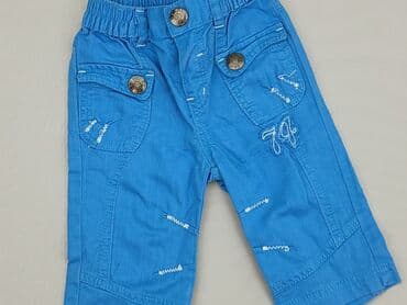 czarne spodnie woskowane: Baby material trousers, 1-3 months, 56-62 cm, condition - Very good — 1