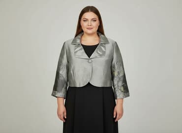 metaliczne kurtki: Marynarka damska, rozmiar 4XL — 6