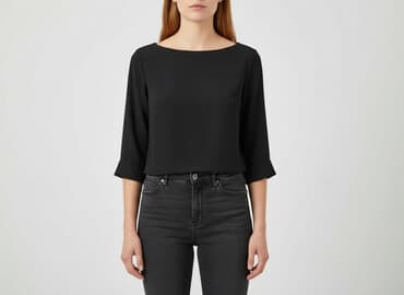 czarne bluzki w lodke: Bluzka damska, rozmiar S — 1