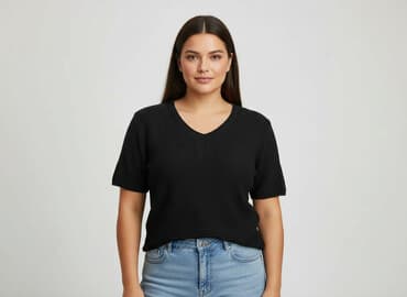 bluzka sweterkowa damska z krótkim rękawem: T-shirt damski, rozmiar XL — 1