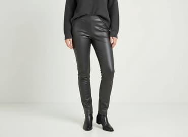 brokatowe rajstopy damskie: FB Sister, Spodnie materiałowe damskie, rozmiar M — 6