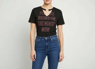 t shirty rockowy: Cropp, Women`s T-shirt, size S — 1