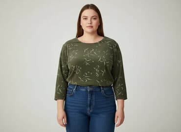 khaki bluzki: Janina, Bluzka damska, rozmiar 6XL — 1