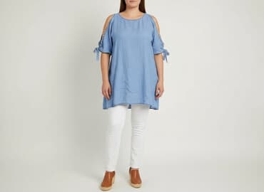 sukienka z cienkiego jeansu: Tunika damska, rozmiar XL — 1