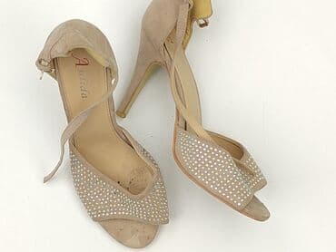 sandały na obcasie beżowe ccc: Półbuty damskie, rozmiar 38 — 1