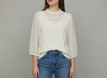 ażurowa bluzka sinsay: Bluzka damska, rozmiar S — 5