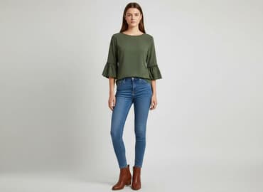 bluzki rękaw 3 4 allegro: Bluzka damska, rozmiar S — 1