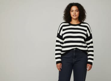 sweter w paski c a: Sweter damski, rozmiar 6XL — 1