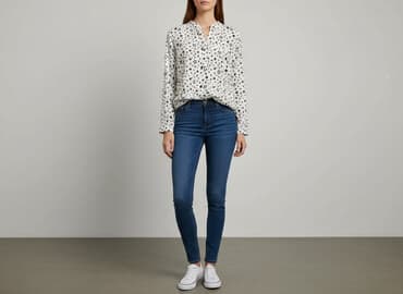 eleganckie białe bluzki wizytowe: Women's blouse, size S — 1