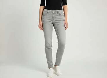 baggy grey jeans: Jeansy damskie, rozmiar L — 7