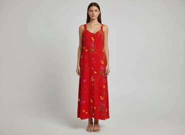 czerwona sukienki maxi: Sukienka damska, rozmiar S — 1