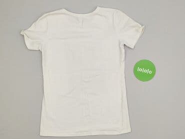 bluzki basic z dekoltem v: T-shirt damski, S — 3