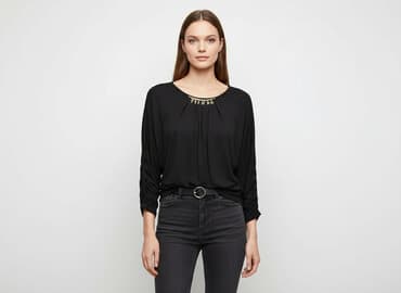 czarne bluzki w lodke: Bluzka damska, rozmiar L — 1