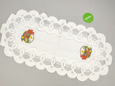 Tekstylia: Obrus 109 x 52, kolor - Biały, stan - Idealny — 2