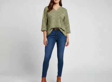 khaki bluzki: Bluzka damska, rozmiar L — 1