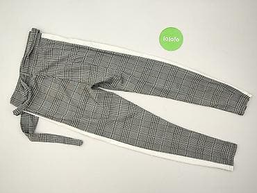 dresy w kratke: Damskie spodnie w kratę z lampasami - Fason: zwężane nogawki, średni — 3