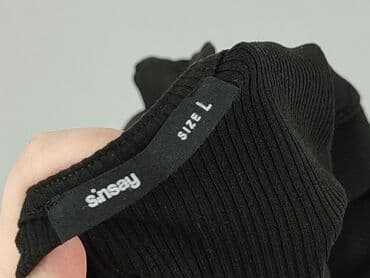 czarne prążkowane bluzki: Sinsay, Top damski, rozmiar L — 6