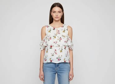 bershka bluzki w kwiaty: Bershka, Bluzka damska, rozmiar XS — 6