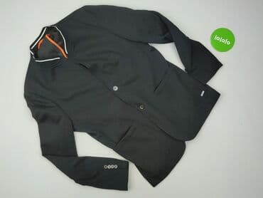 sukienki w tureckie wzory: Marynarka męska Ombre, rozmiar L. - Kolor: czarny z białą lamówką — 2