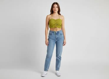 bluzka żółta w czarne paski: Shein, Top damski, rozmiar L — 8