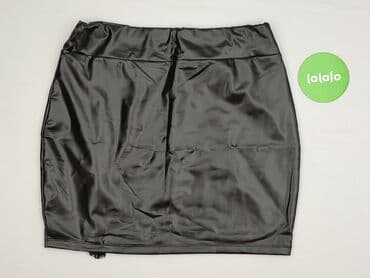 spódnice czarne eko skóra: Spódnica damska, rozmiar XL — 3