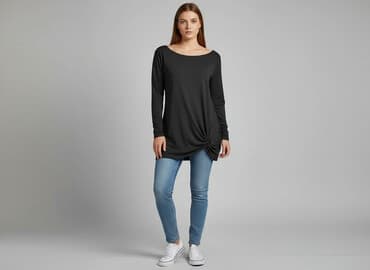 bluzki nietoperz plus size: T-shirt damski, rozmiar M — 6