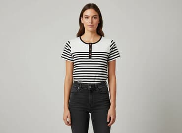 stradivarius czarne bluzki: Women`s T-shirt, size S — 1