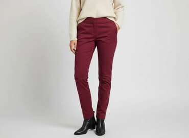 czerwone chinosy damskie: Spodnie materiałowe damskie, rozmiar M — 7