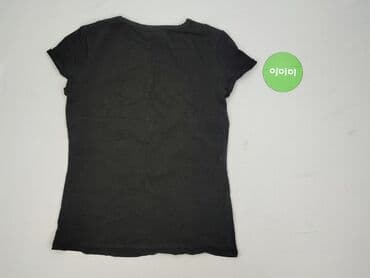 czarne t shirty damskie w serek: T-shirt damski, rozmiar S — 3