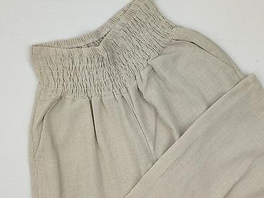 getex spodnie: Damskie spodnie z szeroką nogawką, beżowe, z elastyczną marszczoną — 1