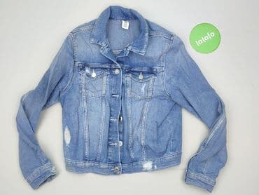 kurtka dziewczynka: Dziecięca kurtka jeansowa, 12 lat, 146-152 cm, H&M, stan - Bardzo dobry — 2