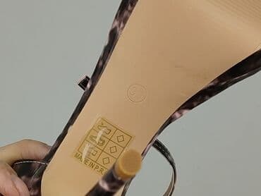 ccc srebrne sandały na obcasie: Sandały damskie, rozmiar 39 — 10