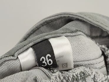 szare szerokie jeansy: Denim, Jeansy damskie, rozmiar S — 6