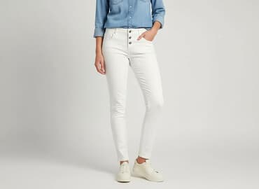 biale spodnie sinsay: Sinsay, Jeansy damskie, rozmiar M — 1