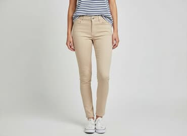 beżowe jeansy damskie: Jeansy damskie, rozmiar S — 6