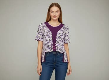 tanie bluzki z krótkim rękawem: Bluzka damska, rozmiar L — 6