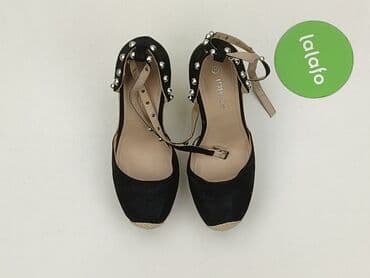 buty na koturnie z futerkiem: Sandały damskie, rozmiar 37 — 2